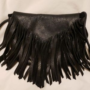 Borelli small fringe crossbody leather purse
